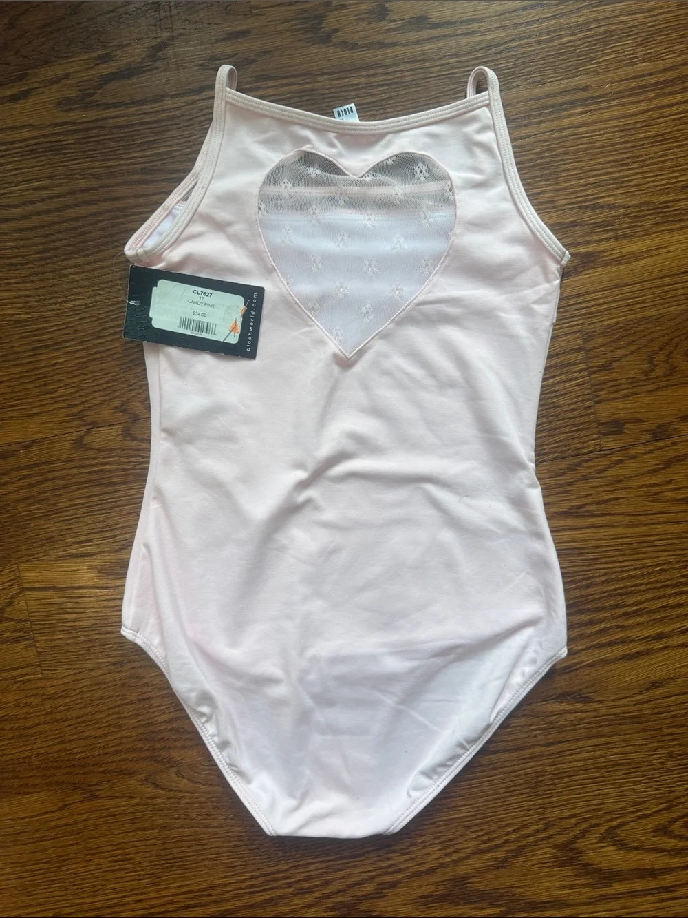 Bloch Candy Pink Girls' Leotard with Heart Mesh and Flowers